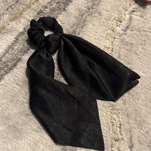 Elegant Black Hair Scarf Scrunchie